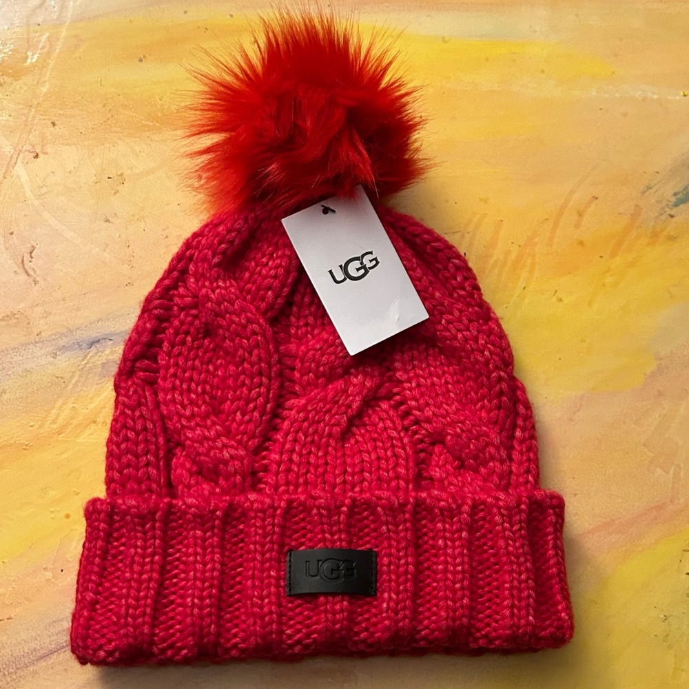 Ugg Cable Beanie With Pom Hat